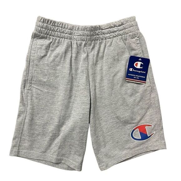 Champion Boy’s Gray Heritage Logo 7” Cotton Blend Pull-On Shorts Small - Picture 1 of 9